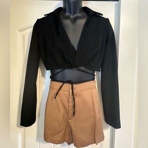 NWT! Zara Tan High-Waisted Shorts
